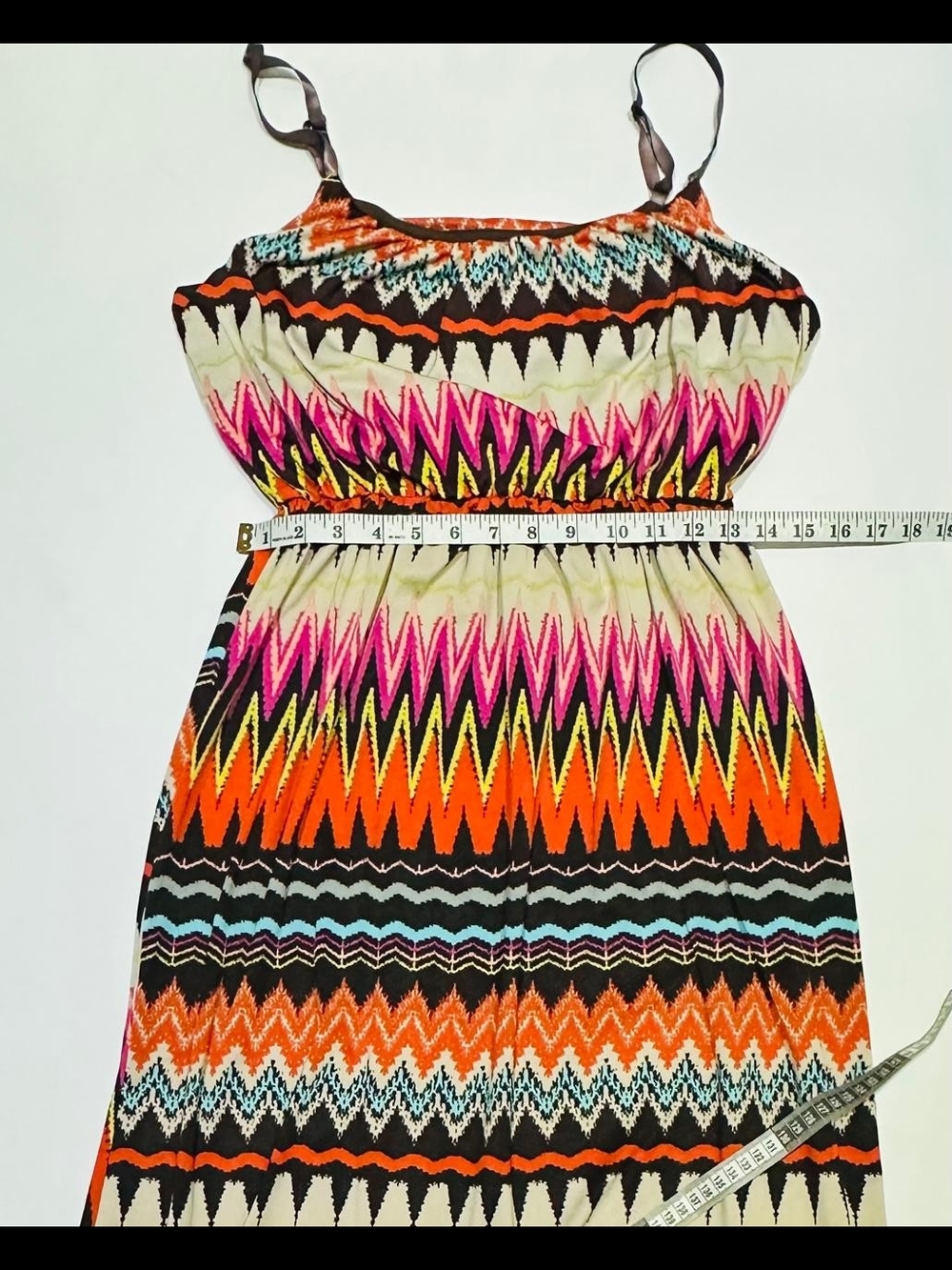 Speed Control Zigzag Chevron Maxi Dress in Pink, Orange & Black - Picture 8 of 9